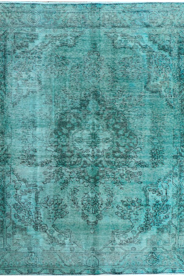 Light Sea Green Overdyed 6' 2 x 9' 2 - No. 37507