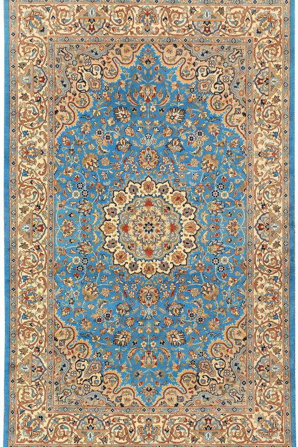 Light Sky Blue Kashan 5' x 8' 1 - No. 44791